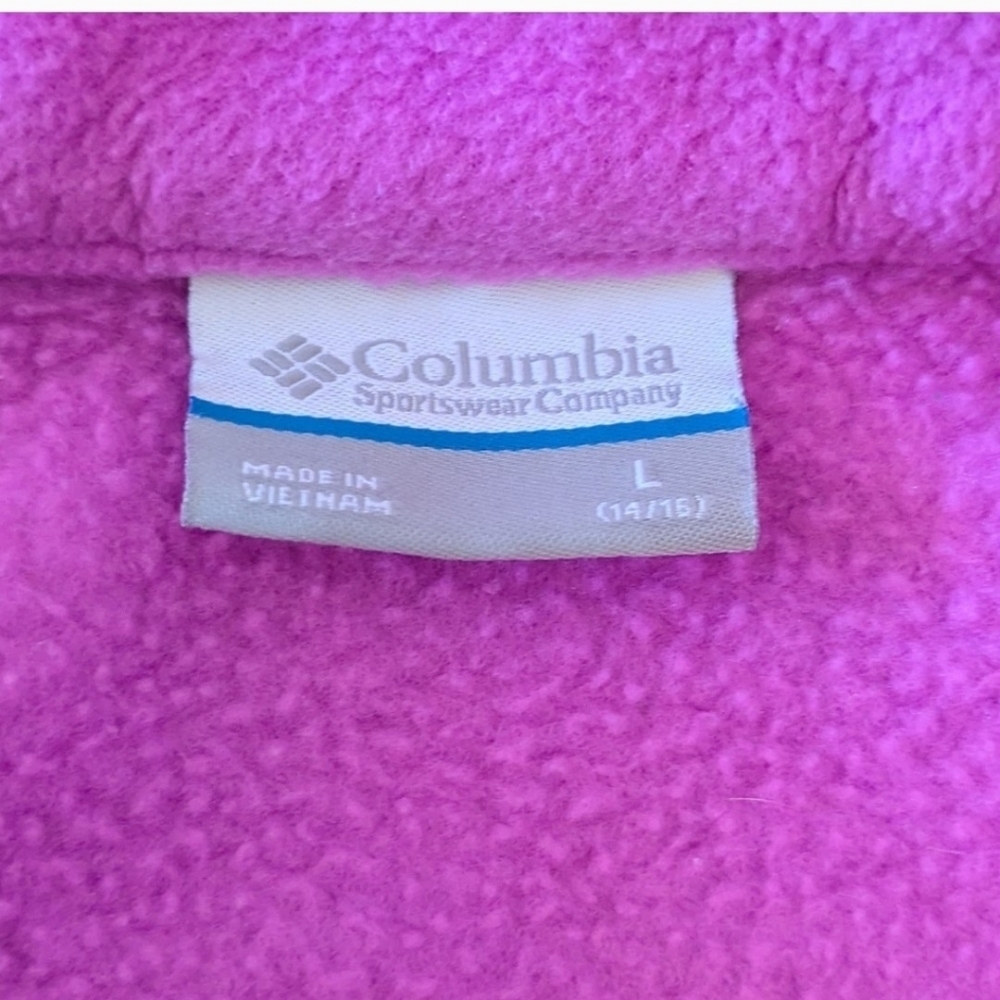 Columbia Girl's Large Zip Up Fleece Purple Jacket - Picture 5 of 5